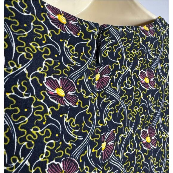 Brooks Brothers Violette-Print Navy Surplice Jersey Faux Wrap Jersey Dress XL - Picture 9 of 14